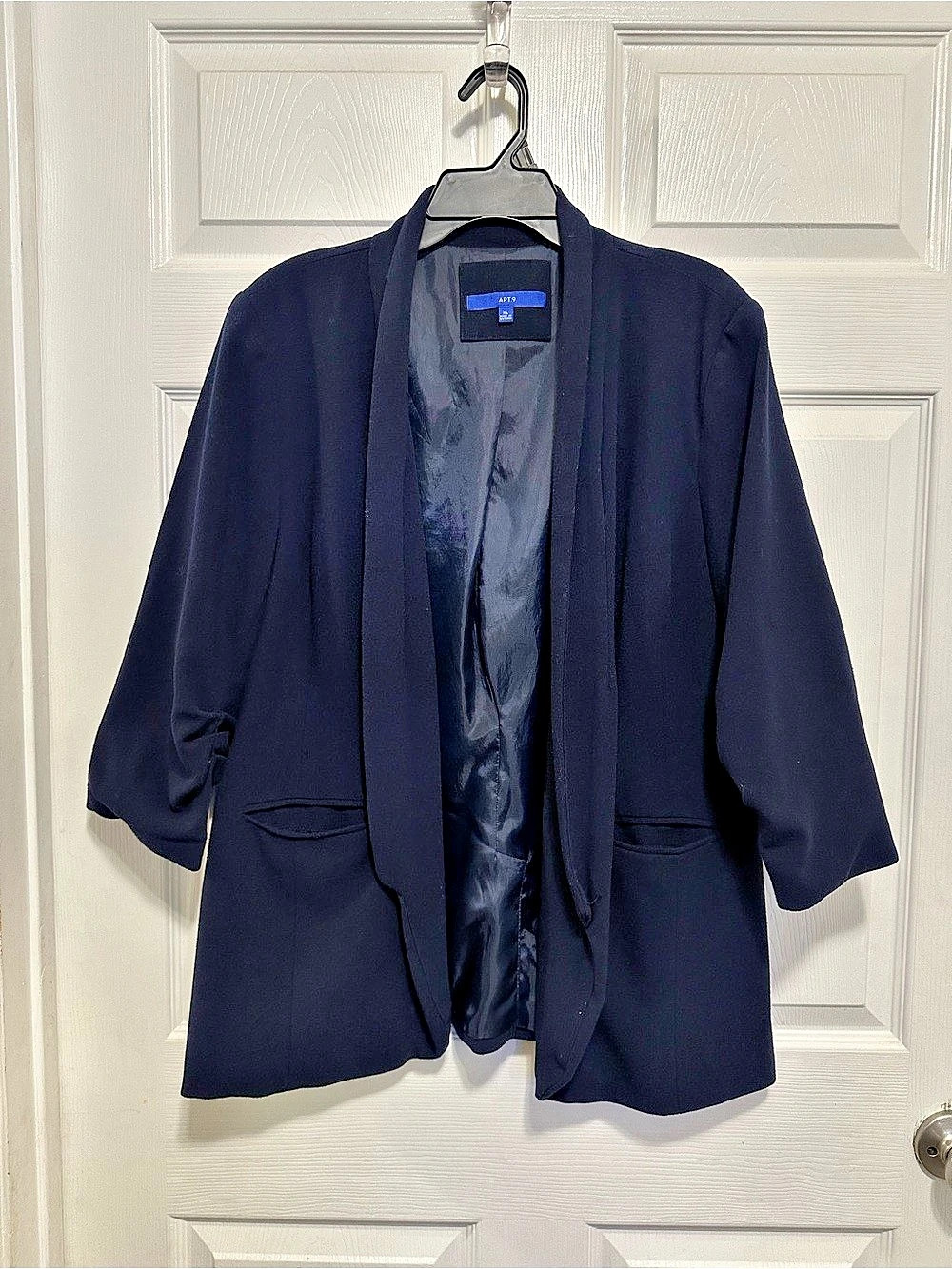 APT.9 Knit Boyfriend Blazer Women's Black Size XL